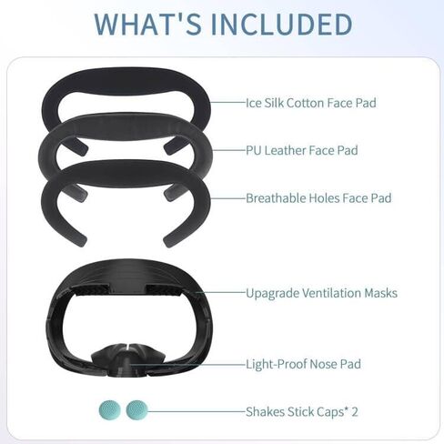 3 قطع وسادة غطاء وجه سميكة لـ Oculus Quest 3، واجهة وجه قابلة للتعديل، وسادة وجه حريرية ثلجية رائعة، وسادة وجه من جلد البولي يوريثان، استبدال وسادة إسفنجية للوجه من القماش الشبكي، مجموعة ملحقات الواقع الافتراضي لـ Meta Quest 3 in Kuwait