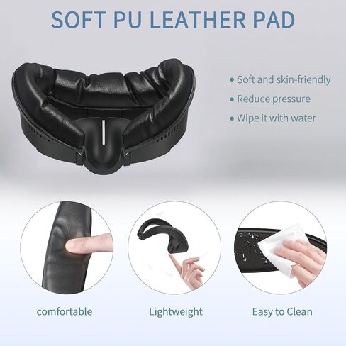 3 قطع وسادة غطاء وجه سميكة لـ Oculus Quest 3، واجهة وجه قابلة للتعديل، وسادة وجه حريرية ثلجية رائعة، وسادة وجه من جلد البولي يوريثان، استبدال وسادة إسفنجية للوجه من القماش الشبكي، مجموعة ملحقات الواقع الافتراضي لـ Meta Quest 3 in Kuwait