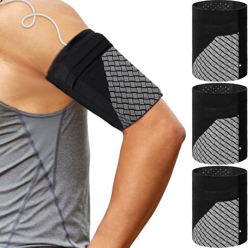 3 Pcs Phone Arm Bands for Running Armband Phone Holder with Earbuds Pocket Cell Phone Armband Sleeves for Exercise Workout, Compatible with All Phones(M) in Saudi Arabia