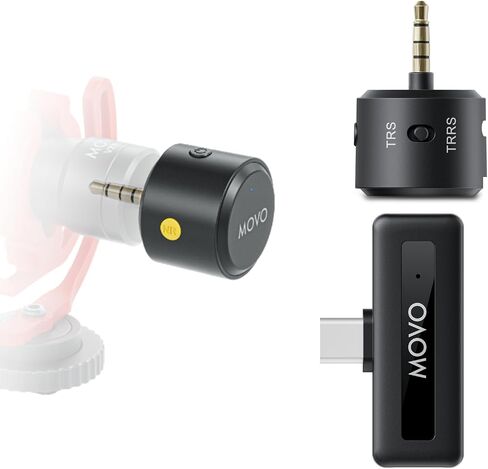Movo WM-VXR10 Wireless Shotgun Mic Adapter for Camera/DSLR/3.5mm/TRS - Compatible VXR10, VXR10-PRO, and Rode VideoMicro in Kuwait