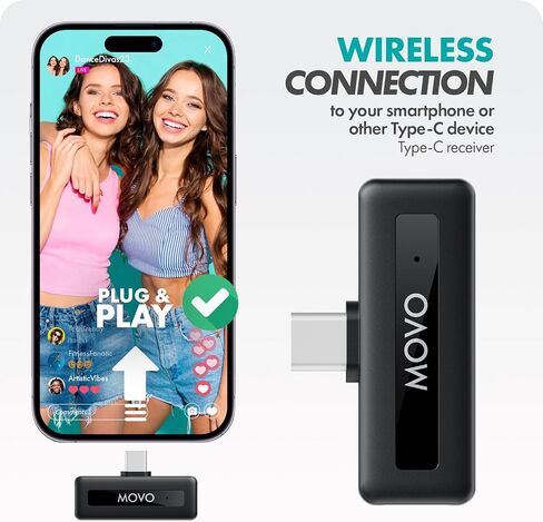 Movo WM-VXR10 Wireless Shotgun Mic Adapter for Camera/DSLR/3.5mm/TRS - Compatible VXR10, VXR10-PRO, and Rode VideoMicro in Kuwait