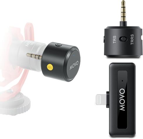Movo WM-VXR10 Wireless Shotgun Mic Adapter for Camera/DSLR/3.5mm/TRS - Compatible VXR10, VXR10-PRO, and Rode VideoMicro in Kuwait