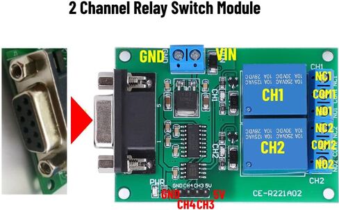 2 قناة وحدة تتابع المنفذ التسلسلي ، RS232 UART بروتوكول DB9 واجهة لوحة توزيع التحكم عن بعد مع دائرة تصفية مكثف in Kuwait