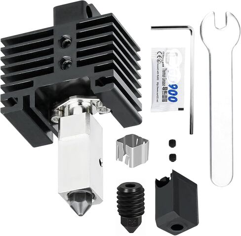 مجموعة Hotend مطورة لطابعة Bambu Labs X1/X1C/ X1E ثلاثية الأبعاد، مع كتلة سخان نحاسية مطلية بكسر حرارة من التيتانيوم، فوهة فولاذية صلبة إضافية، جورب سيليكون Hotend، الثرمستور (ليس لـ P1S/P1P) in Kuwait