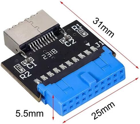 1 قطعة لوحة أم للكمبيوتر USB 3.0/3.1 19PIN إلى TYPE-E 20PIN محول 180 درجة لتمديد منفذ USB من النوع E إلى منفذ USB للوحة الأمامية للكمبيوتر (موصل 180 درجة) in Kuwait