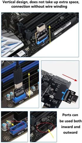 1 قطعة لوحة أم للكمبيوتر USB 3.0/3.1 19PIN إلى TYPE-E 20PIN محول 180 درجة لتمديد منفذ USB من النوع E إلى منفذ USB للوحة الأمامية للكمبيوتر (موصل 180 درجة) in Kuwait