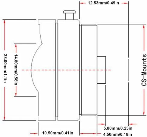 2.1MM 3MP CS Mount Lens, Wide Anle Board Lens, Home Security Cameras, Suitable for Providin Excellent Color Reproduction in Saudi Arabia
