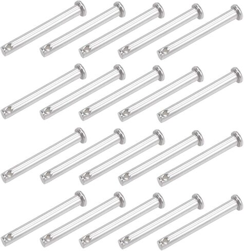 uxcell Single Hole Clevis Pins - 3mm X 10mm Flat Head 304 Stainless Steel Link Hinge Pin 20Pcs in Saudi Arabia
