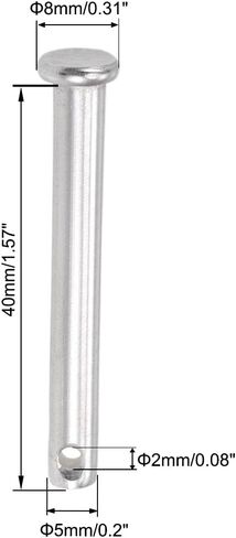 uxcell Single Hole Clevis Pins - 3mm X 10mm Flat Head 304 Stainless Steel Link Hinge Pin 20Pcs in Saudi Arabia