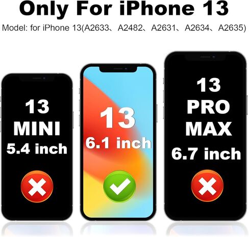 لاستبدال شاشة iPhone 13 مقاس 6.1 بوصة، مجموعة رقمية لشاشة LCD عالية الدقة بالكامل ثلاثية الأبعاد تعمل باللمس مع لاصق مقاوم للماء، لـ (الموديلات A2633، A2482، A2631، A2634، A2635) بدون أدوات إصلاح in Kuwait
