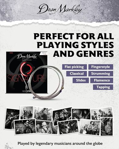 Electric Guitar Strings Nickel Steel Signature 7 String Set. Nickel Wound Guitar Strings Medium, Soft Electric Guitar Strings for a Superior Tone and Sustainability, 11-60, 2505C Medium Gauge in Kuwait