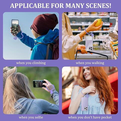 حبل هاتف من السيليكون بحلقة على شكل قلب مع 3 قطع من شريط الحبل، سحر معصم حبل الهاتف، معصم حبل الهاتف، عالمي لمعظم شارات حافظة الهاتف الخلوي in Kuwait