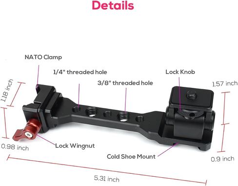 Adjustable Gimbal Monitor Mount Phone Mount with Quick Release NATO Clamp Cold Shoe Mount for DJI Ronin RS 4 / RS 4 Pro/RS 3 / RS 3 Pro/RS 3 Mini/RS 2 / RSC 2 Stabilizers in Saudi Arabia