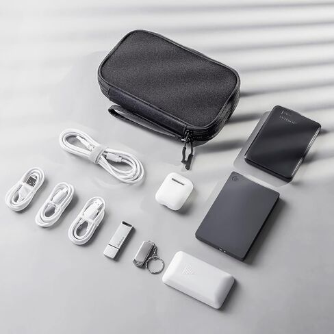 ProCase Electronics Organizer Travel Case, Portable Tech Cable Organizer Bag, Charger Organizer Case Pouch for Travel Accessories, Electronics, Power Bank, Wire -Black in Saudi Arabia