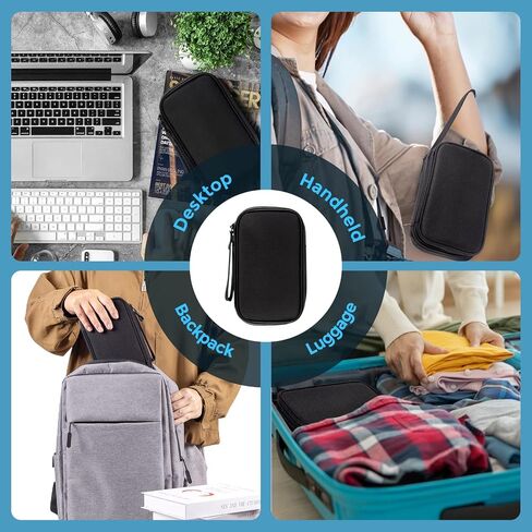 ProCase Electronics Organizer Travel Case, Portable Tech Cable Organizer Bag, Charger Organizer Case Pouch for Travel Accessories, Electronics, Power Bank, Wire -Black in Saudi Arabia