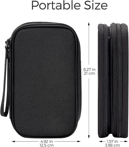 ProCase Electronics Organizer Travel Case, Portable Tech Cable Organizer Bag, Charger Organizer Case Pouch for Travel Accessories, Electronics, Power Bank, Wire -Black in Saudi Arabia