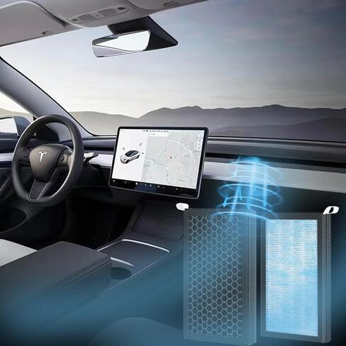 Tesla Model 3 Model Y Air Filter HEPA 2 Pack with Activated Carbon Tesla Cabin Air Filter Replacement (2016-2024) in Saudi Arabia