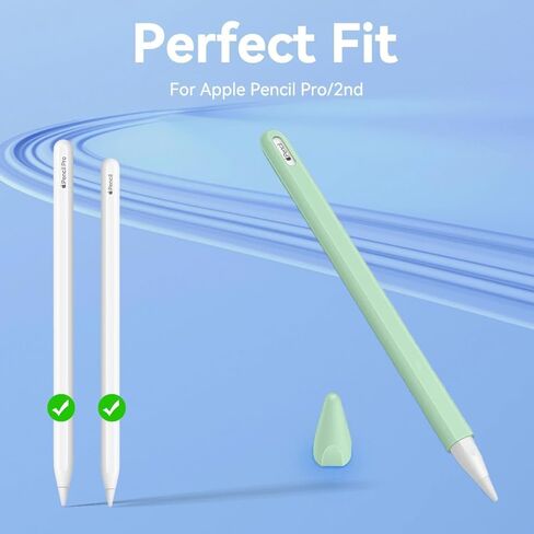 حافظة T Tersely من السيليكون لقلم Apple Pencil Pro 2024 / Apple Pencil 2nd، قبضة حامل بأكمام ناعمة + غطاء واقٍ لسن القلم، حافظة حامل أقلام مضادة للانزلاق - وردي in Kuwait