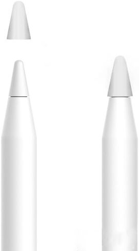 غطاء رأس قلم ProElife مكون من 10 قطع لقلم Apple الجيل الأول / الثاني/USB-C وApple Pencil Pro 2024، واقي غطاء من السيليكون مع حساسية عالية/كتابة منخفضة الضوضاء لقلم Apple (أبيض) in Saudi Arabia