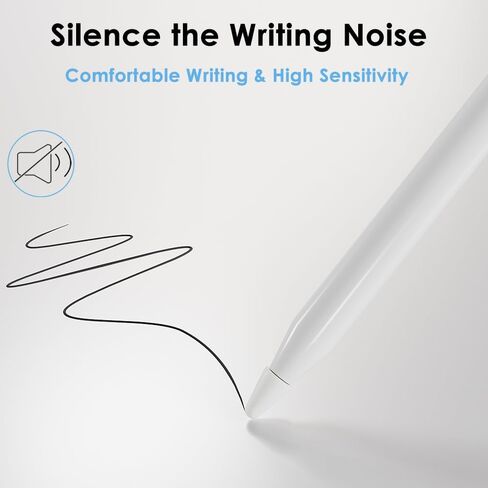 غطاء رأس قلم ProElife مكون من 10 قطع لقلم Apple الجيل الأول / الثاني/USB-C وApple Pencil Pro 2024، واقي غطاء من السيليكون مع حساسية عالية/كتابة منخفضة الضوضاء لقلم Apple (أبيض) in Saudi Arabia