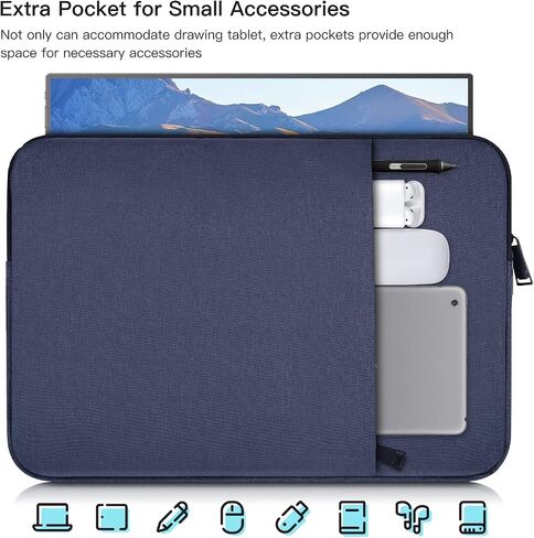 Portable Monitor Sleeve Case 18-18.5 Inch Compatible with UPERFECT InnoView aimuonos Motyeowe VisionOwl Ingnok COOLHOOD Usparkle Lasitu, 17.1 x 11.4 Portable Computer Laptop Display Bag(Black) in Saudi Arabia