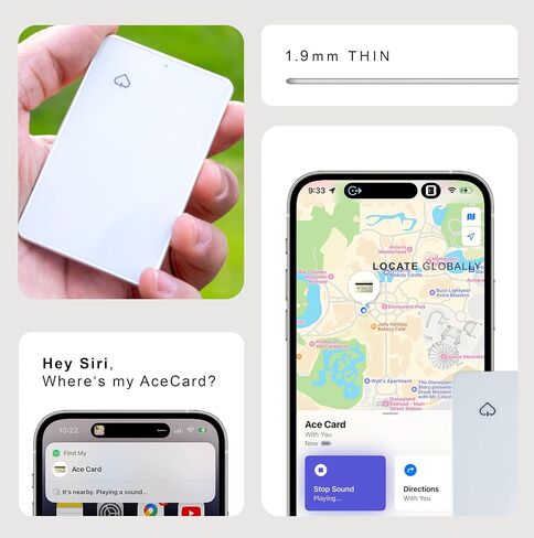 AceCard Gen 2, Official Apple Find My Wallet Tracker, 1.9mm Ultra Thin, Digital NFC Business Card & RFID Blocker (White) in Kuwait