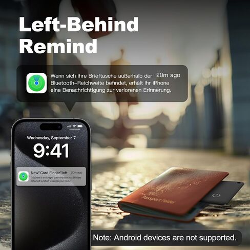 بطاقة تعقب المحفظة الذكية للشحن المغناطيسي من VODESON - متوافقة مع Apple Find My، مثالية لتتبع الأمتعة والهواتف والمحافظ وجوازات السفر، ومكتشف المفاتيح المتوافق مع iOS in Saudi Arabia