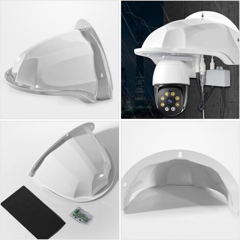 غطاء كاميرا Gadpiparty Universal Sun Rain Shade Camera، 4 قطع من درع كاميرا المراقبة، غطاء حماية علوي لجرس الباب لكاميرا Nest Ring Dome الخارجية in Kuwait