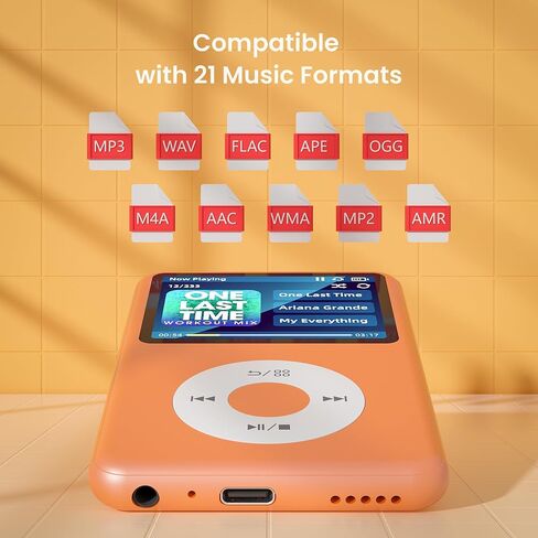 128G Mp3 Player with Bluetooth, 2.4" Portable Mini HiFi Sound Bluetooth Walkman Best Choice for 2024 (Flame) in Saudi Arabia