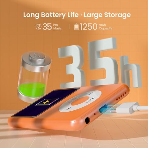128G Mp3 Player with Bluetooth, 2.4" Portable Mini HiFi Sound Bluetooth Walkman Best Choice for 2024 (Flame) in Saudi Arabia