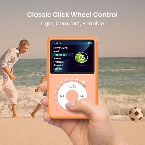 128G Mp3 Player with Bluetooth, 2.4" Portable Mini HiFi Sound Bluetooth Walkman Best Choice for 2024 (Flame) in Saudi Arabia