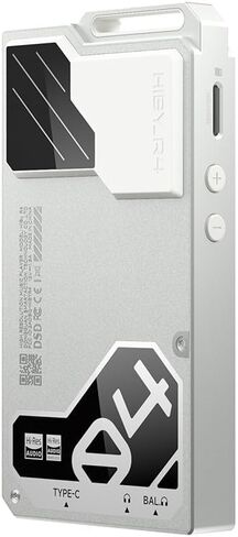 HiBy R4 Next-Gen Digital Audio Player with Spotify, Bluetooth, Wi-Fi, and Android 12 OS | 4-Way HiFi DAP with 3.5mm & 4.4mm Balanced Outputs | 32GB Internal + Expandable Memory up to 2TB (Silver) in Kuwait
