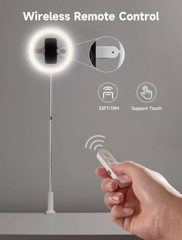 JSAUX 10" Selfie Ring Light with Stand, Adjustable Overhead Phone Mount for Desk, Phone Clamp Holder for Video Recording with LED Circle Light for Live Stream/Makeup/Vlog/YouTube Video/TikTok in Saudi Arabia
