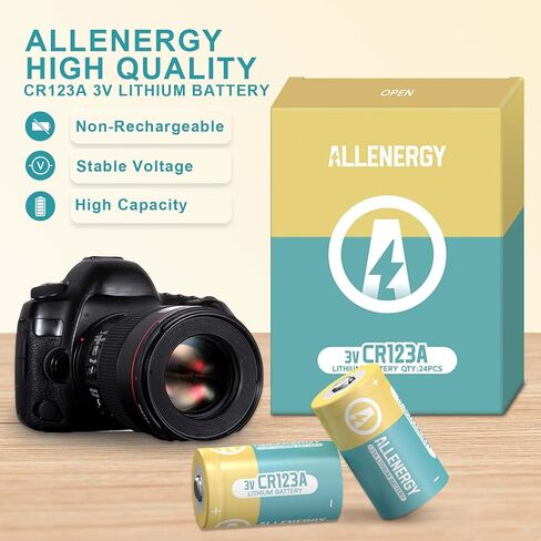 بطارية ليثيوم CR123A 3V CR17345 3 فولت 123A بطاريات 6 عبوات ذات سعة عالية، عمر افتراضي 10 سنوات in Saudi Arabia