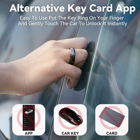 Premium Key Ring for Tesla - Anti-Lost Design, Ceramic RFID Smart Ring Compatible with Models 3 & Models Y All Years（#9） in Kuwait