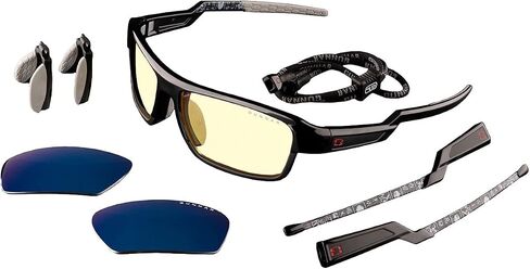 Gunnar - Gaming Glasses - Blocks 65% Blue Light - Lightning Bolt, Onyx, Amber Tint in Saudi Arabia