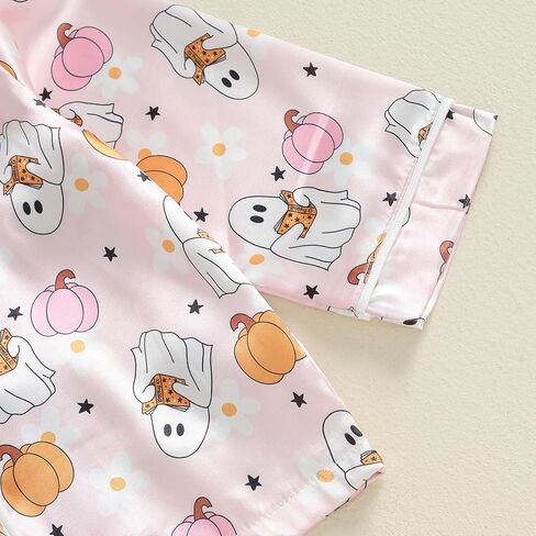 Kids Toddler Baby Girl Pajamas Fall Set Cute Print Button Down Shirt Long Pants Bottoms Sleepwear Lounge Outfits in Saudi Arabia