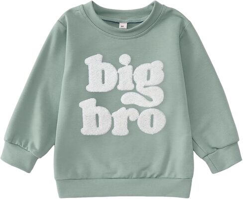 سويت شيرت Big Bro للأطفال الصغار، بلوفر إعلان الأخ الأكبر، بلوفر للأطفال برقبة دائرية وأكمام طويلة، ملابس غير رسمية in Kuwait