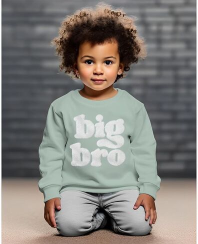 سويت شيرت Big Bro للأطفال الصغار، بلوفر إعلان الأخ الأكبر، بلوفر للأطفال برقبة دائرية وأكمام طويلة، ملابس غير رسمية in Kuwait