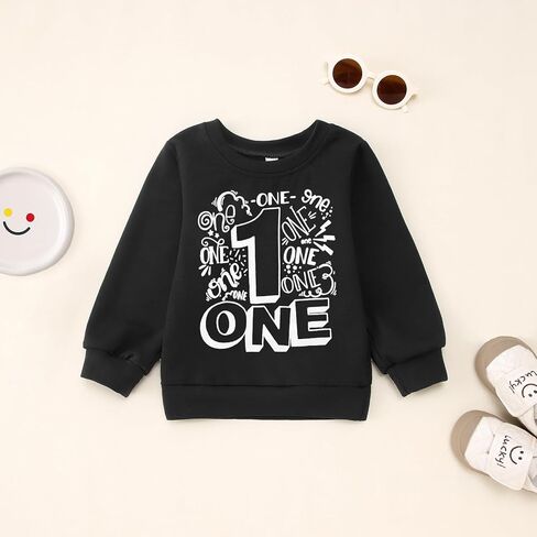بلوزات للأولاد لعيد الميلاد الأول قمصان بعمر سنة واحدة 1t ملابس للأولاد السعيدة ملابس علوية برقبة دائرية وأكمام طويلة ملابس خريف وشتاء in Kuwait