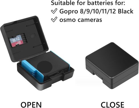 مجموعة من 4 صناديق تخزين بلاستيكية واقية متوافقة مع بطارية كاميرات Gopro 9/10/11/12 Hero، منظم حقيبة بطارية متعدد الوظائف مع فتحة لبطاقة الذاكرة in Saudi Arabia