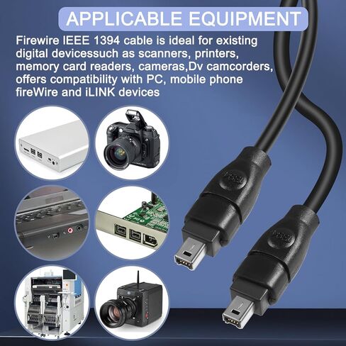 6FT Firewire 400 كابل، IEEE 1394 Firewire 4 دبوس ذكر إلى 4 دبوس ذكر كابل محول Firewire DV كابل للطابعة، الكمبيوتر الشخصي، الماسح الضوئي، كاميرا الفيديو (4Pin ذكر إلى 6Pin ذكر) in Saudi Arabia