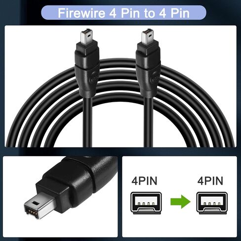 6FT Firewire 400 كابل، IEEE 1394 Firewire 4 دبوس ذكر إلى 4 دبوس ذكر كابل محول Firewire DV كابل للطابعة، الكمبيوتر الشخصي، الماسح الضوئي، كاميرا الفيديو (4Pin ذكر إلى 6Pin ذكر) in Saudi Arabia