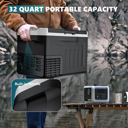 ثلاجة EUHOMY 12 فولت، ثلاجة سيارة 12 فولت 22QT(21L) فريزر محمول (-4 درجة فهرنهايت ~ 68 درجة فهرنهايت)، مبرد كهربائي ضاغط مع 12/24 فولت تيار مستمر و110-240 فولت تيار متردد، مبرد كهربائي ضاغط للتخييم والسفر والشاحنات in Saudi Arabia
