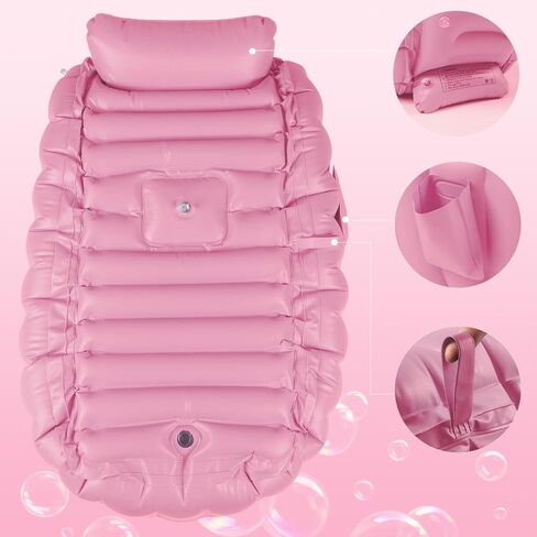 GYBest Inflatable Baby Bathtub, Portable Travel Baby Infant Bath Tub with Air Pump, Baby Tubs for Infants to Toddler with Back Support (Pink) in Saudi Arabia