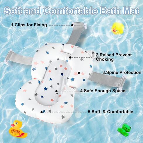 حوض استحمام للأطفال قابل للطي، حوض استحمام محمول للسفر للأطفال مع ميزان حرارة ووسادة ناعمة، حوض استحمام قابل للطي لحديثي الولادة إلى الأطفال الصغار من عمر 0 ​​إلى 36 شهرًا، أحواض استحمام متينة معلقة غير قابلة للانزلاق مع فرشاة غطاء المهد in Kuwait