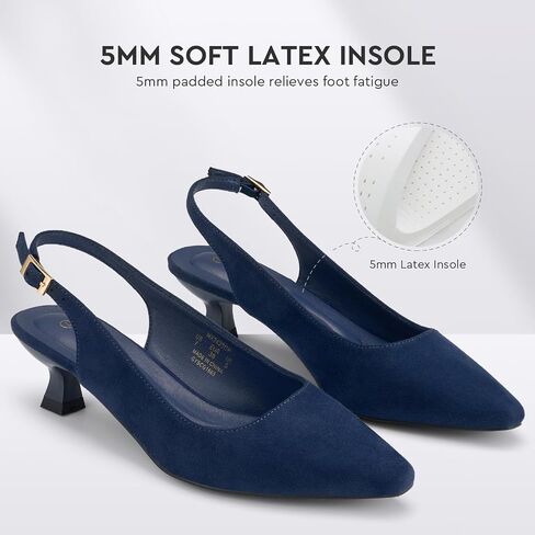 ALICEPUB Women's Slingback Kitten Heels Closed Pointed Toe Heels Low Short Heels Comfortable Dress Shoes Wedding Bridal Heels Business Office Work Casual Pumps in Saudi Arabia
