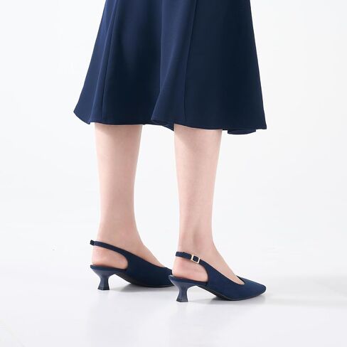 ALICEPUB Women's Slingback Kitten Heels Closed Pointed Toe Heels Low Short Heels Comfortable Dress Shoes Wedding Bridal Heels Business Office Work Casual Pumps in Saudi Arabia