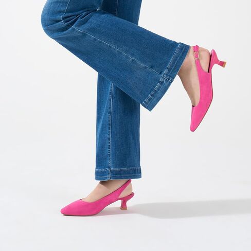 ALICEPUB Women's Slingback Kitten Heels Closed Pointed Toe Heels Low Short Heels Comfortable Dress Shoes Wedding Bridal Heels Business Office Work Casual Pumps in Saudi Arabia