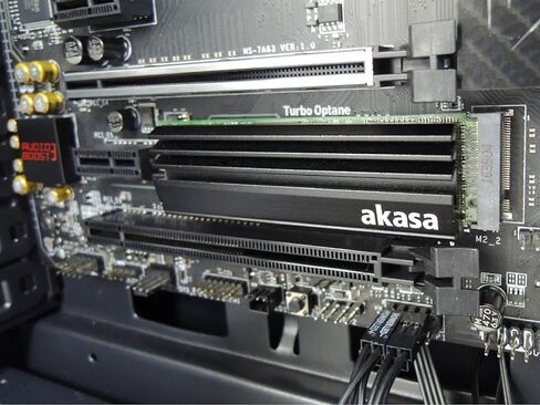 مبدد حرارة Akasa M.2 SSD | زعنفة تبريد من الألومنيوم | شريط لاصق حراري مطبق مسبقًا | 71 × 22 × 6.4 ملم | مناسب لـ M.2 2280 SSD | أسود | أ-M2HS01-BK in Kuwait